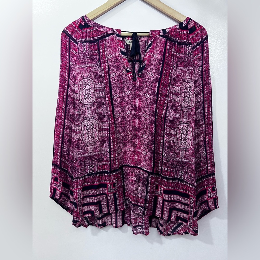 Lucky Brand Red and Black Women's Top